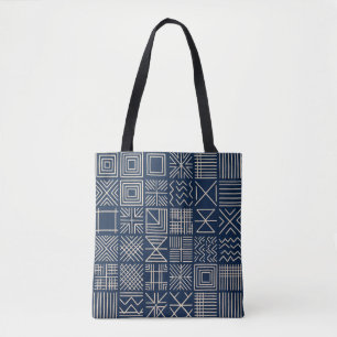 Indigo Mudcloth Artisan Weave Tasche