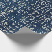 Indigo Mudcloth | Mosaik-Minimalist Geschenkpapier (Ecke)