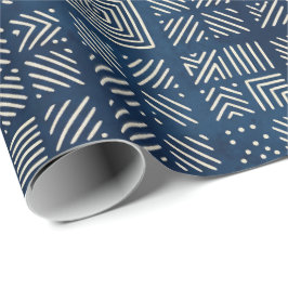 Indigo Mudcloth | Mosaik-Minimalist Geschenkpapier