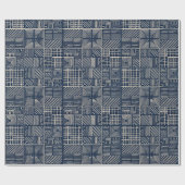 Indigo Mudcloth | Symmetrie Geschenkpapier (Flach)