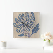 Indigo Mum Quadratische Wanduhr (Zuhause)