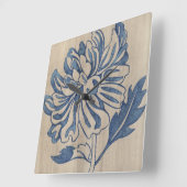 Indigo Mum Quadratische Wanduhr (Winkel)