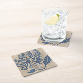 Indigo Mum Rechteckiger Pappuntersetzer (Vor Ort)