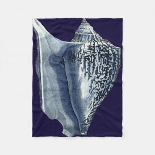 Indigo-Muscheln I Fleecedecke