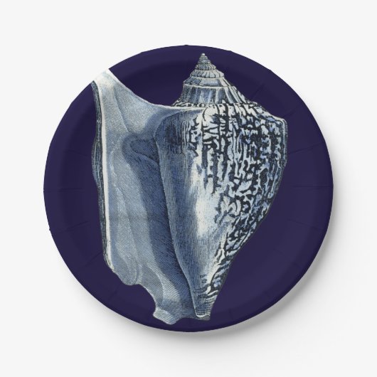 Indigo-Muscheln I Pappteller (Vorderseite)