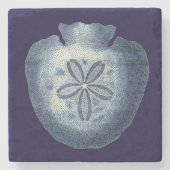 Indigo-Muscheln III Steinuntersetzer (Vorderseite)