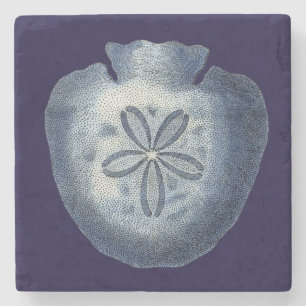 Indigo-Muscheln III Steinuntersetzer