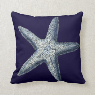 Indigo-Muscheln IV Kissen