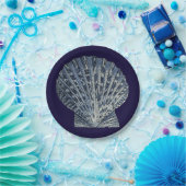 Indigo-Muscheln VIII Pappteller (Party)