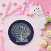 Indigo-Muscheln VIII Pappteller (Party)