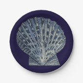 Indigo-Muscheln VIII Pappteller (Vorderseite)