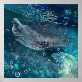Indigo Mystique Unterwasser-Meerjungfrau Poster