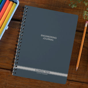 Indigo Navy Blau Klassischer Spiralstreifen Notizblock