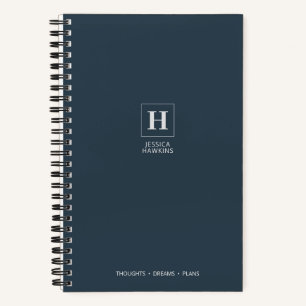 Indigo Navy Blue Classic Monogram Notizblock