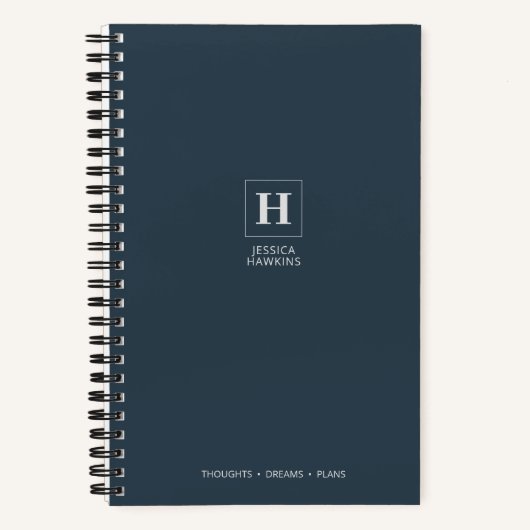 Indigo Navy Blue Classic Monogram Notizblock (Vorderseite)