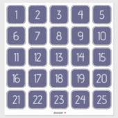 Indigo Navy Blue Custom Square Number Stickers  Aufkleber (Blatt)