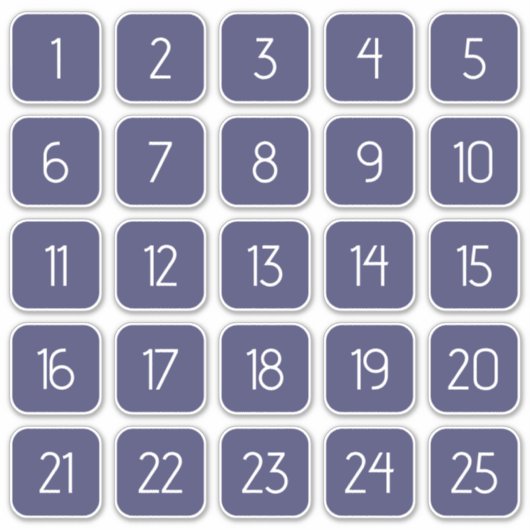Indigo Navy Blue Custom Square Number Stickers  Aufkleber (Vorderseite)
