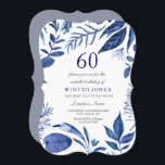 Indigo Navy Blue Leaf Floral 60. Geburtstag Einlad Einladung<br><div class="desc">Indigo Navy Blauer Leaf Flora 60. Geburtstag Einladung Siehe Matching Sammlung in Nest und Nest Store</div>