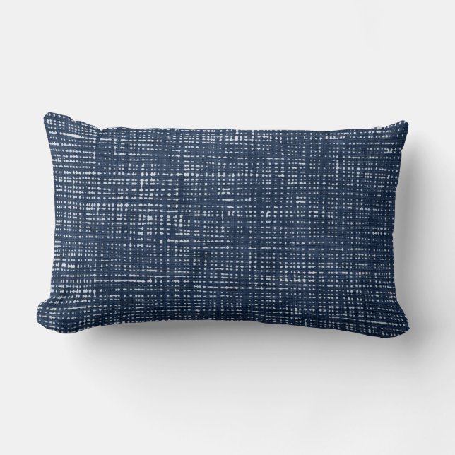 Indigo Navy Blue Lumbar Pillow Lendenkissen (Vorderseite)