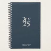 Indigo Navy Blue Split Year Spiral Weekly Planer (Vorderseite)