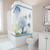 Indigo Ocean Underwater Sea Life Angelfish Duschvorhang (Beispiel)