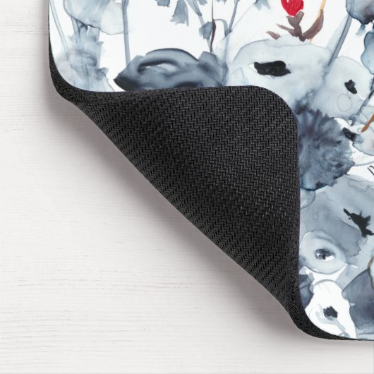 Indigo & Ochre - Aquarellfarben-Blume Mousepad (Ecke)