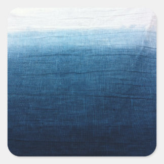 Indigo Ombre Fade Dip Dyed Shibori Quadratischer Aufkleber