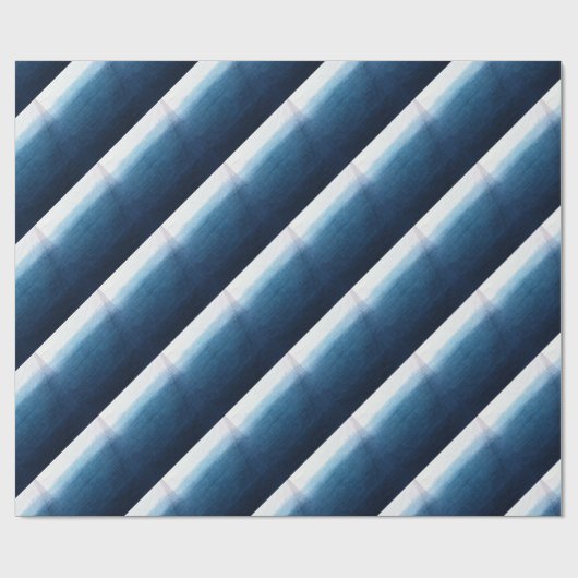 Indigo Ombre verblaßt Bad gefärbtes Shibori Geschenkpapier (Flach)
