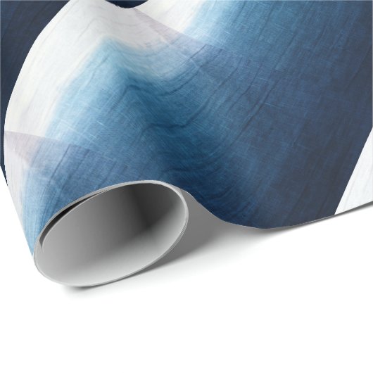 Indigo Ombre verblaßt Bad gefärbtes Shibori Geschenkpapier (Rolleneckpunkt)
