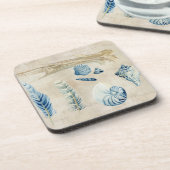 Indigo-Ozean-StrandSketchbookwatercolor-Muscheln Untersetzer (Linke Seite)
