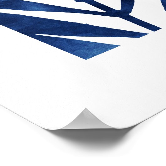 Indigo Palm Fronds Poster (Ecke)