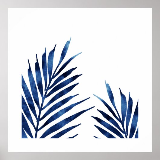 Indigo Palm Fronds Poster (Vorne)