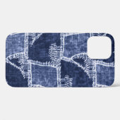 Indigo Patchwork: Textured Checked Elegance Case-Mate iPhone Hülle (Rückseite (Horizontal))
