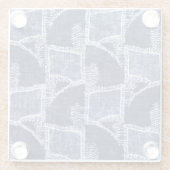 Indigo Patchwork: Textured Checked Elegance Glasuntersetzer (Rückseite)