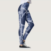 Indigo Patchwork: Textured Checked Elegance Leggings (Rechts)