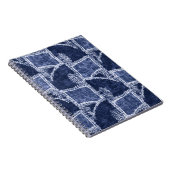 Indigo Patchwork: Textured Checked Elegance Notizblock (Rechte Seite)