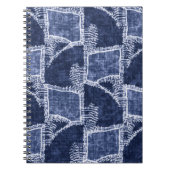 Indigo Patchwork: Textured Checked Elegance Notizblock (Vorderseite)