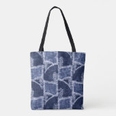 Indigo Patchwork: Textured Checked Elegance Tasche (Rückseite)
