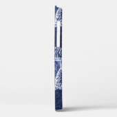 Indigo-Patchwork: Texturierte karierte Eleganz Case-Mate iPhone Hülle (Rückseite / Links)