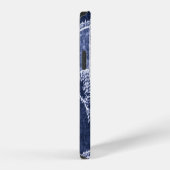 Indigo-Patchwork: Texturierte karierte Eleganz iPhone Hülle (Rechte Seite)