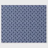 Indigo Patchwork: Texturierte Karo-Eleganz Geschenkpapier (Flach)