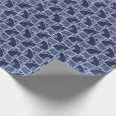 Indigo Patchwork: Texturierte Karo-Eleganz Geschenkpapier (Ecke)