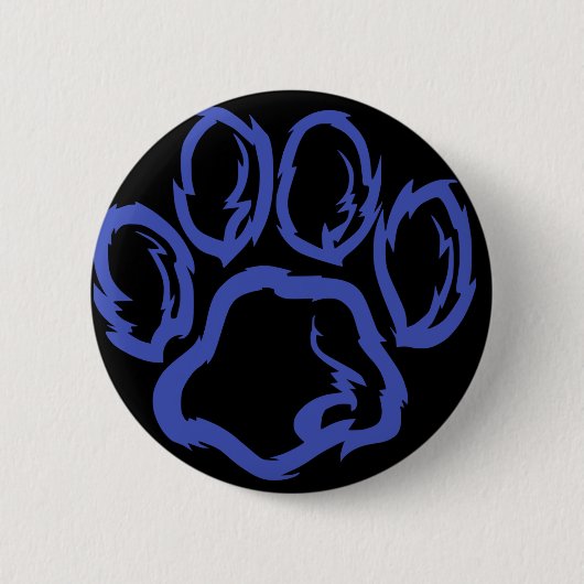 Indigo Paw - Schwarzer Hintergrund Button (Vorderseite)