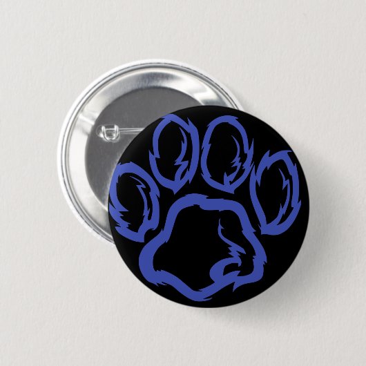 Indigo Paw - Schwarzer Hintergrund Button (Vorne & Hinten)