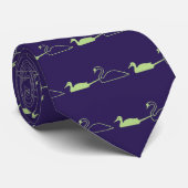 Indigo PeleGreen Swan Duck Pattern Neck Tie Krawatte (Gerollt)