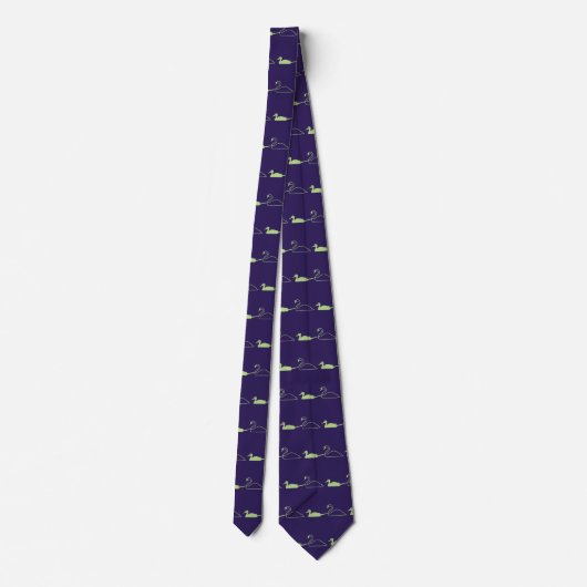 Indigo PeleGreen Swan Duck Pattern Neck Tie Krawatte (Rückseite)