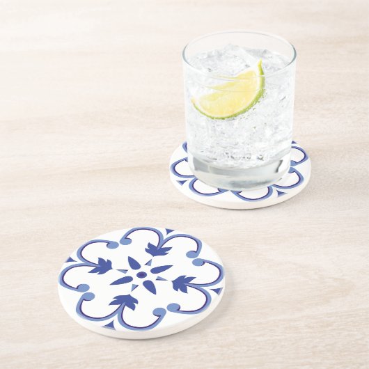 Indigo Petal Vine Getränkeuntersetzer (Seite)