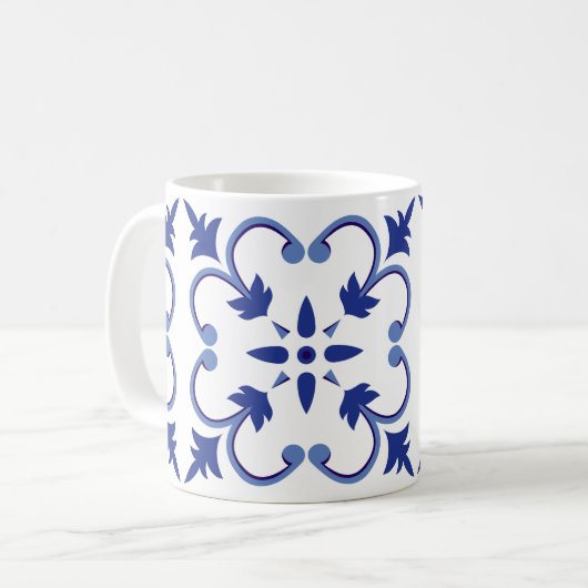 Indigo Petal Vine Kaffeetasse (Vorderseite Links)