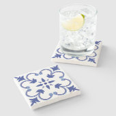 Indigo Petal Vine Steinuntersetzer (Seitenansicht)