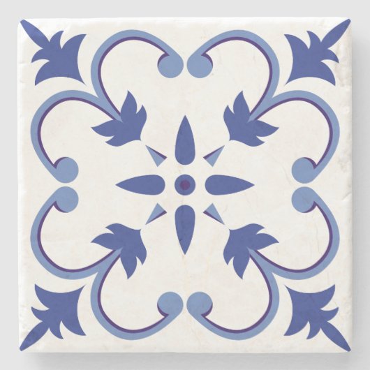 Indigo Petal Vine Steinuntersetzer (Vorderseite)